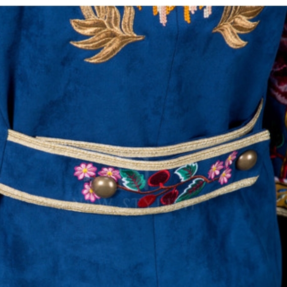 ♥️SOLD NWT Embroidered Duck Velvet Royal Celebrity luxurious Coat. XL - Picture 11 of 15